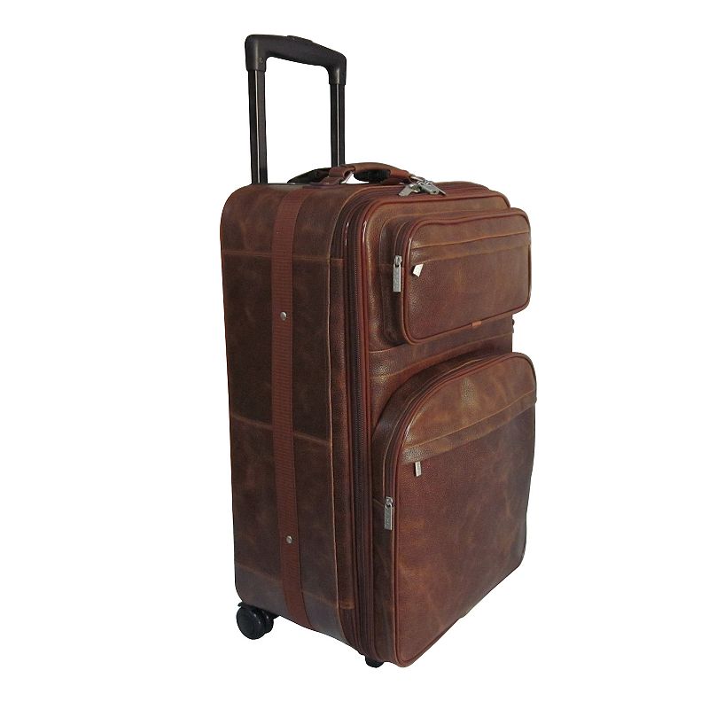 AmeriLeather Expandable 22-in. Softside Wheeled Duffel Bag, Waxy Brown