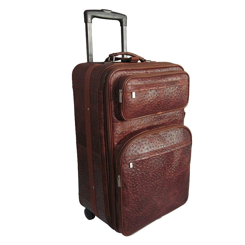 AmeriLeather 22-in. Expandable Softside Wheeled Duffel Bag, Brown Ostrich Print