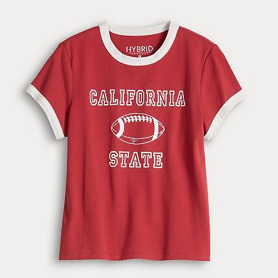 Juniors' California State Football Graphic Ringer Tee