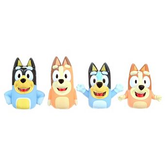 Bluey 4 pc Jumbo Finger Puppets Bath Toy Set