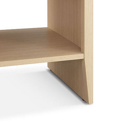 510 Design Lennox Rattan Accent Side Table with Drawer Storage & Lower Open Shelf