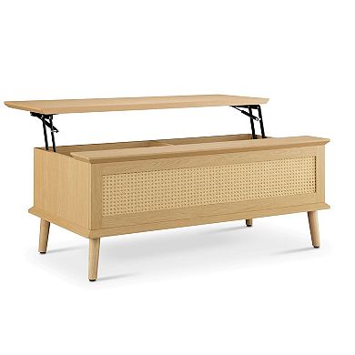 510 Design Teagan Rattan Lift-Top Coffee Table with Storage