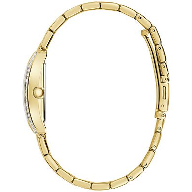 Caravelle by Bulova Women's Classic Rectangular Gold Tone Stainless Steel Crystal Accent Watch - 45L192