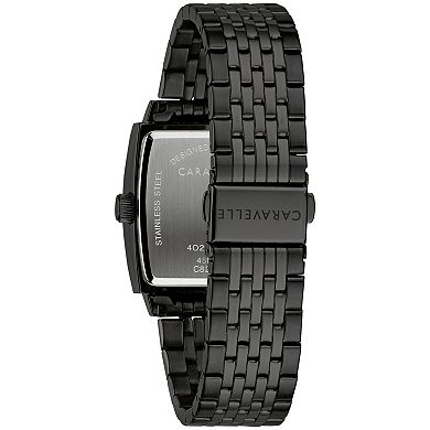 Caravelle by Bulova Men's Modern Black Ion-Plated Stainess Steel Diamond Accent Watch - 45D111