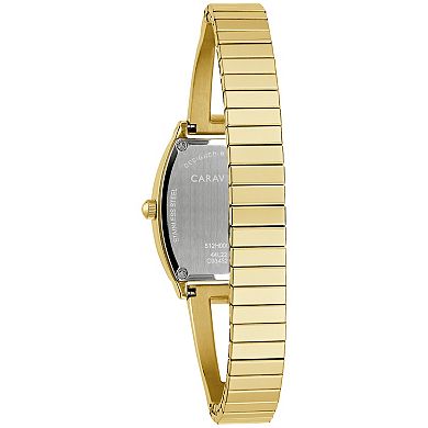Caravelle by Bulova Women's Gold Tone Stainless Steel Crystal Accent Bangle with Expansion Band Watch - 44L226