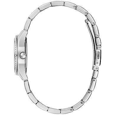 Caravelle by Bulova Women's Stainless Steel Crystal Accent Pink Dial Watch - 43M123