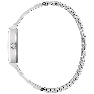 Caravelle by Bulova Women's Stainless Steel Crystal Accent Blue Dial Bangle with Expansion Band Watch - 43L223