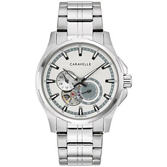 Caravelle by Bulova Men's Automatic Stainless Steel Skeleton Dial Watch - 43A159