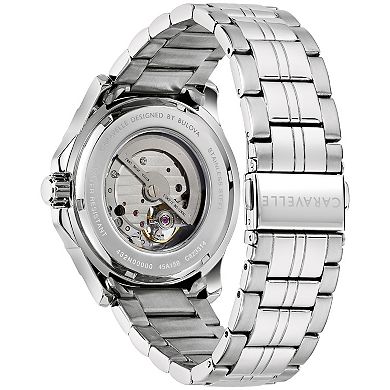 Caravelle by Bulova Men's Automatic Stainless Steel Skeleton Dial Watch - 43A159