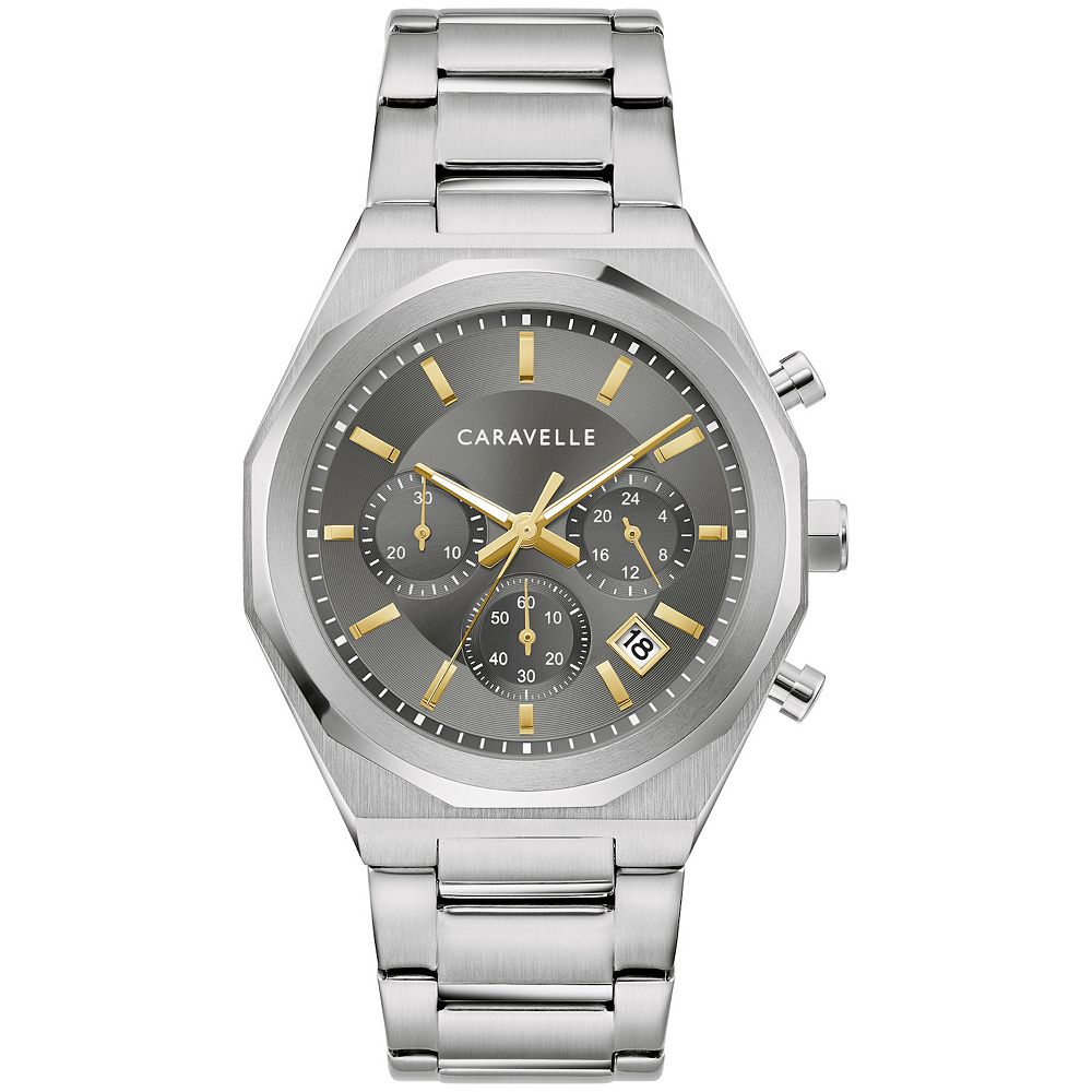 Caravelle by Bulova Men's Stainless Steel Grey Dial Chronograph