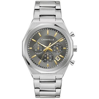 Caravelle by Bulova Men's Stainless Steel Grey Dial Chronograph Watch - 43A158