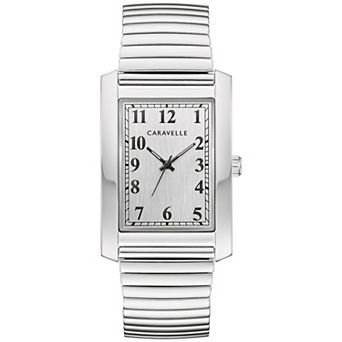 Caravelle by Bulova Men's Stainless Steel Rectangular Expansion Band Watch - 43A157