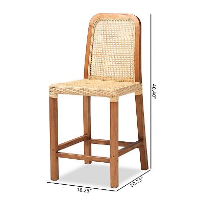 bali & pari Caspia Rattan Bar Stool