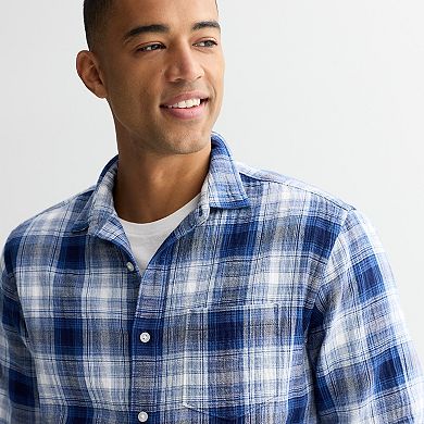 Men's Sonoma Goods For Life® Long Sleeve Double Weave Perfect Length Shirt