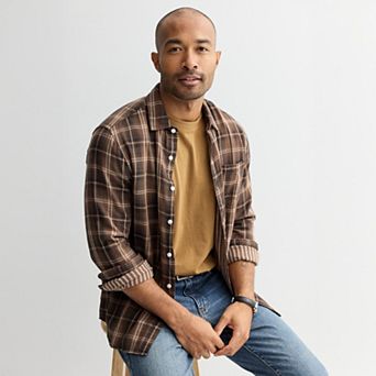 Men's Sonoma Goods For Life® Long Sleeve Double Weave Perfect Length Shirt