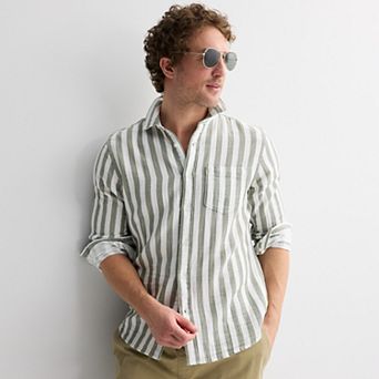 Men's Sonoma Goods For Life® Long Sleeve Double Weave Perfect Length Shirt