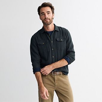 Men's Sonoma Goods For Life® Long Sleeve Double Weave Perfect Length Shirt