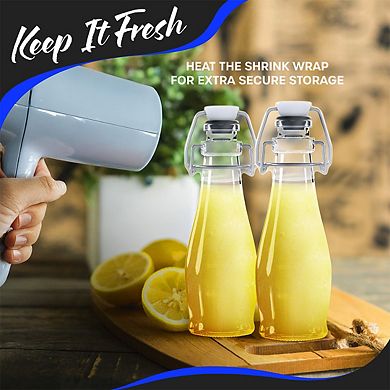 Nevlers 8.5 oz Teardrop Swing Top Glass Bottle Set (Pack of 12)