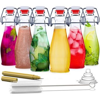 Nevlers 8.5 oz Teardrop Swing Top Glass Bottle Set (Pack of 6)