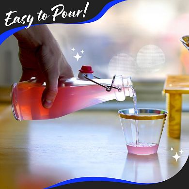 Nevlers 8.5 oz Teardrop Swing Top Glass Bottle Set (Pack of 6)