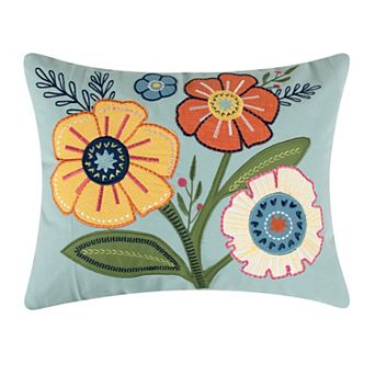 Levtex Home Grandiflora Garden Embroidered Applique Pillow