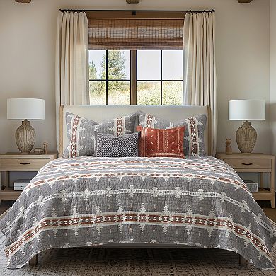 Levtex Home Corrales Grey Embroidered Pillow