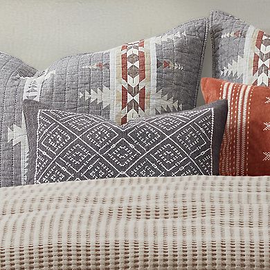 Levtex Home Corrales Grey Embroidered Pillow