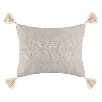 Levtex Home Kamira Spa Embroidered Medallion Tassel Throw Pillow
