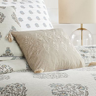 Levtex Home Kamira Spa Embroidered Medallion Tassel Throw Pillow