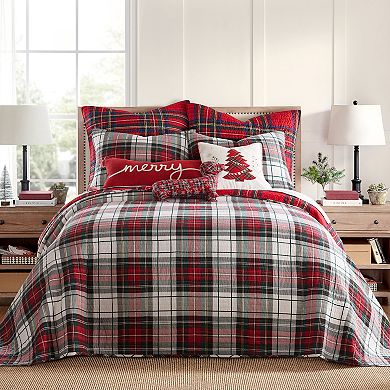 Levtex Home Spencer Plaid Red Dog Throw Pillow