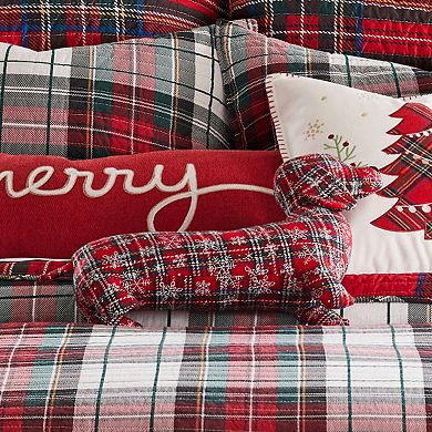 Levtex Home Spencer Plaid Red Dog Throw Pillow