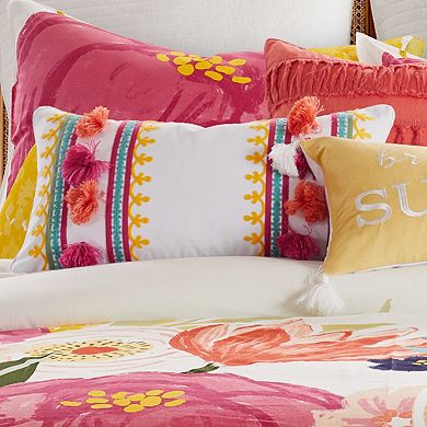 Levtex Home Grandiflora Embroidered Tassel Throw Pillow