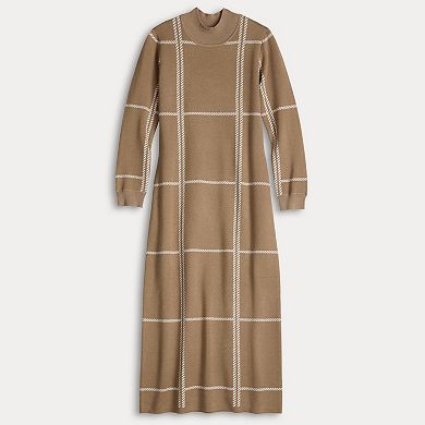 Women's Sandra Darren Mockneck Long Sleeve Sweater Dress