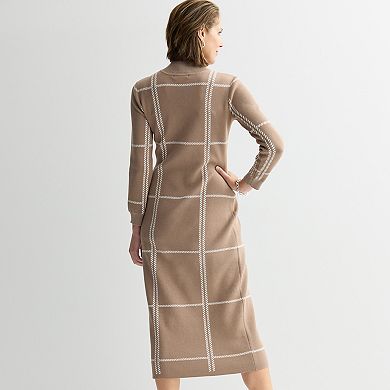 Women's Sandra Darren Mockneck Long Sleeve Sweater Dress