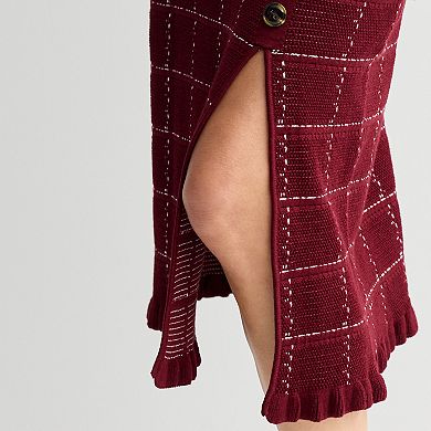 Women's Sandra Darren Windowpane 3/4 Sleeve Sweater Dress