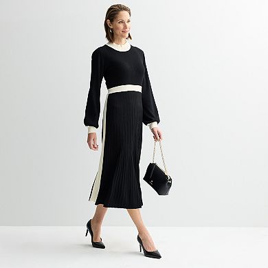 Women's Sandra Darren Long Sleeve Mock Neck Sweater Dress