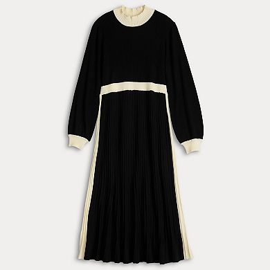 Women's Sandra Darren Long Sleeve Mock Neck Sweater Dress