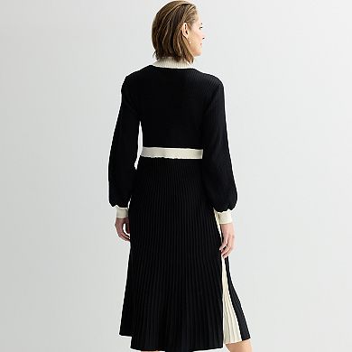 Women's Sandra Darren Long Sleeve Mock Neck Sweater Dress