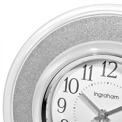 Ingraham Clear Silver Glitter Clock