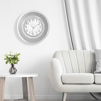 Ingraham Clear Silver Glitter Clock