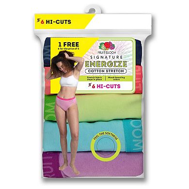 Women's Fruit of the Loom® Signature 5+1 Bonus Pack Cotton Stretch Hi-Cut Panties