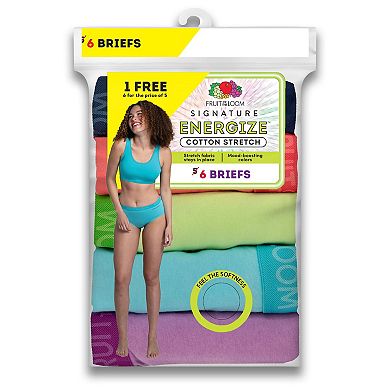 Women's Fruit of the Loom® Signature Energize 5+1 Bonus Pack Cotton Stretch Briefs