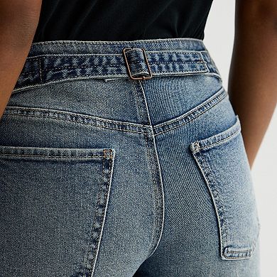 Juniors' SO® Buckle Back Barrel Jeans