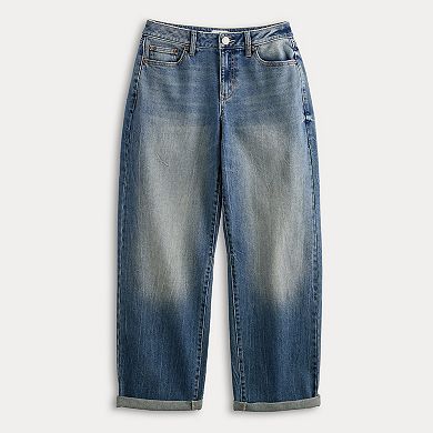 Juniors' SO® Buckle Back Barrel Jeans