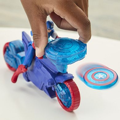 Hasbro Marvel Avengers Epic World of Action Captain America Shield-Shot Cycle Playset