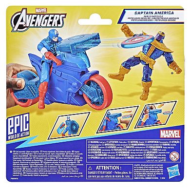 Hasbro Marvel Avengers Epic World of Action Captain America Shield-Shot Cycle Playset