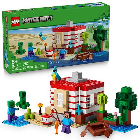 Детские конструкторы LEGO Minecraft The TNT Jungle House 21275 Building Kit (287 Pieces)