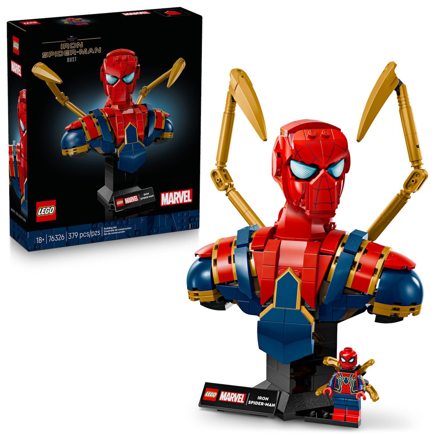 Детский конструктор LEGO Marvel Iron Spider-Man Bust 76326 Building Kit (379 Pieces) — фото 1