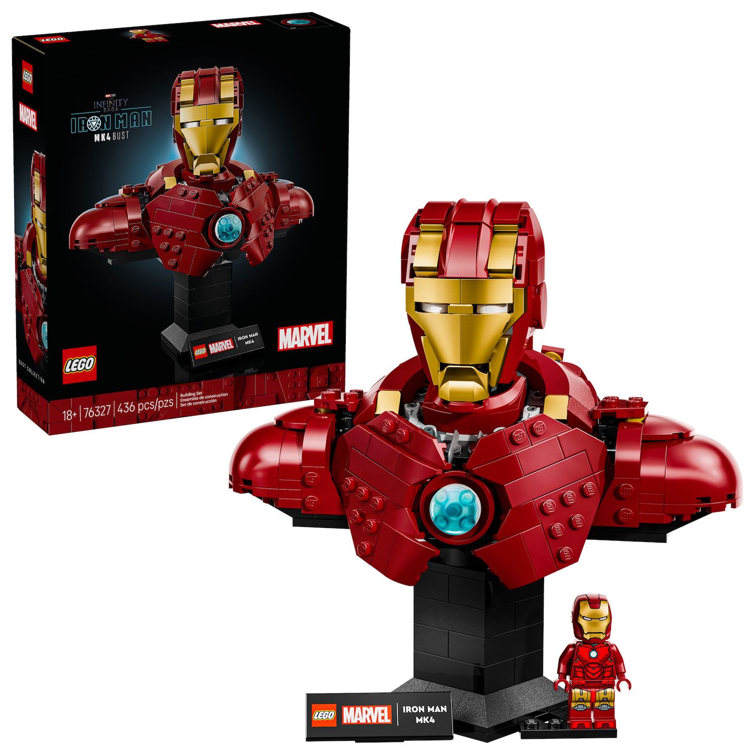 Детский конструктор LEGO Marvel Iron Man MK4 Bust 76327 Building Kit (436 Pieces) — фото 1