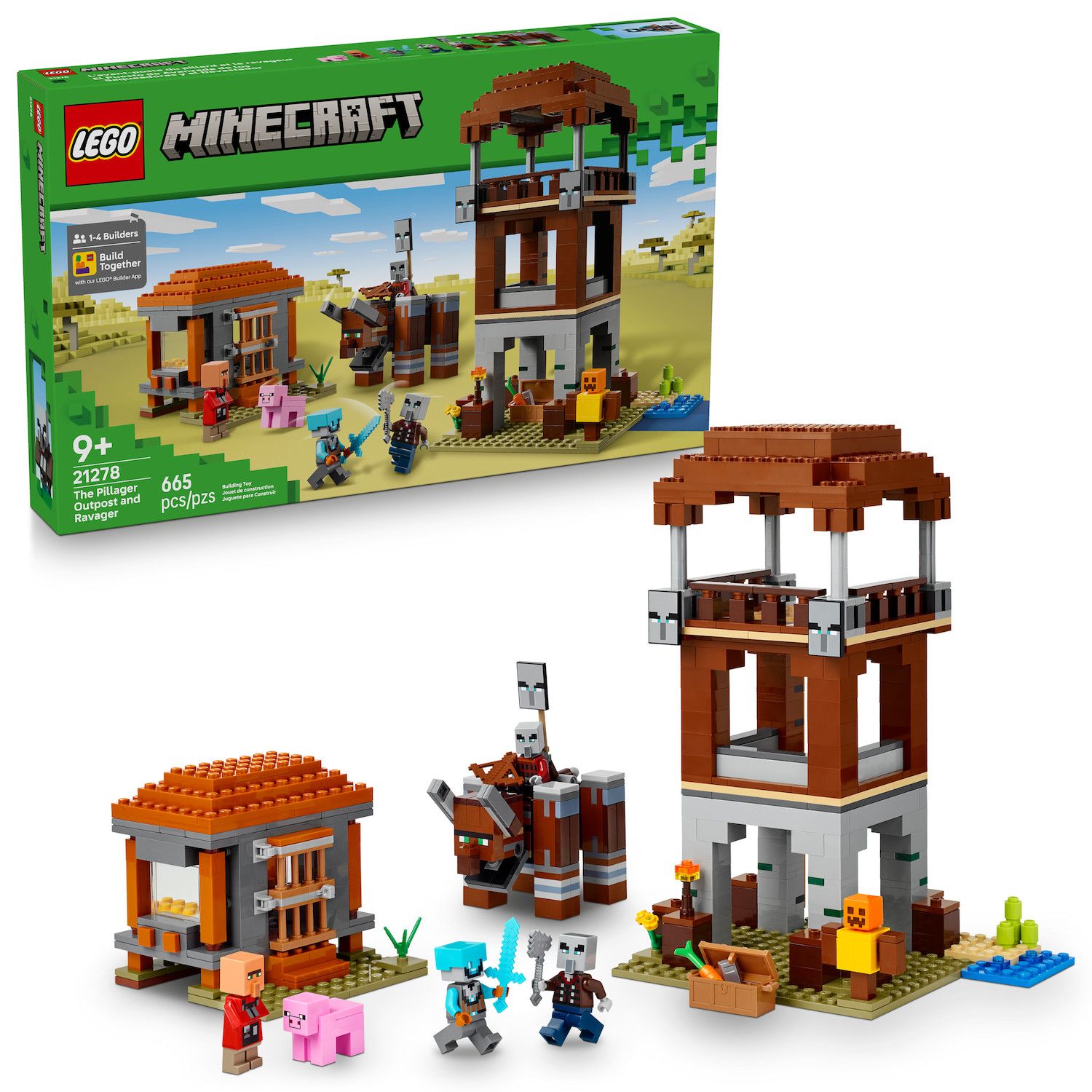 Детские конструкторы LEGO Minecraft The Pillager Outpost & Ravager 21278 Building Kit (665 Pieces)